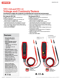 Thumbnail of document Data Sheet - VPC-10A Voltage and Continuity Tester